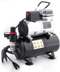 Timbertech Upgraded Airbrush Single-Piston Oil-free Mini Compressor ABPST08 with Cooling Fan, 3L Tank, Regulator, Moisture trap for Hobby, Body Tattoo, Model Painting, Automotive Graphic, Make-up