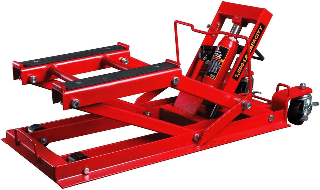 Big Red Hydraulic Powersports Lift Jack (Motorcycle, ATV, UTV, Snowmobile): 3/4 Ton (1,500 lb) Capacity,Red,W6407