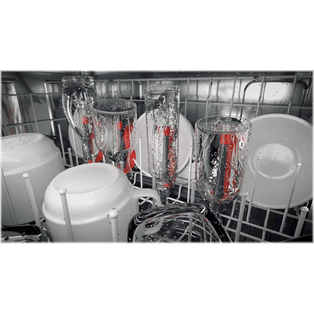 GE Profile - Top Control Built-In Dishwasher with Stainless Steel Tub, 3rd Rack, 45dBA - Black stainless steel