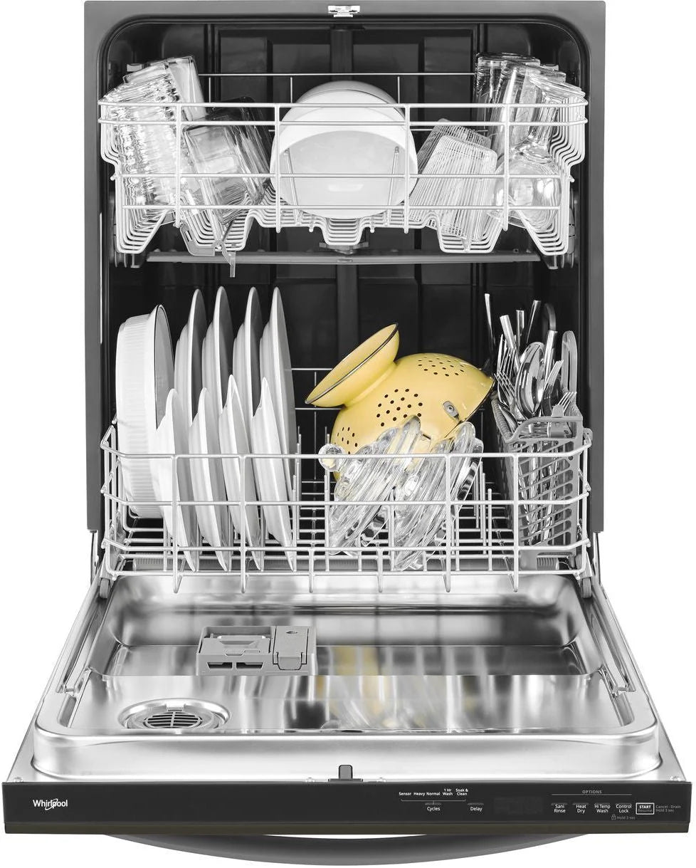 Whirlpool - 24 Built-In Dishwasher - Black stainless steel