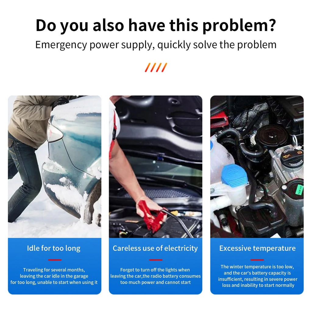 Car Battery Jump Starters 2000A Jump Start Battery Pack For All Gasoline And Diesels Engines Portable 12V Car Charger Jumper With Type C Quick Charge LED Lights