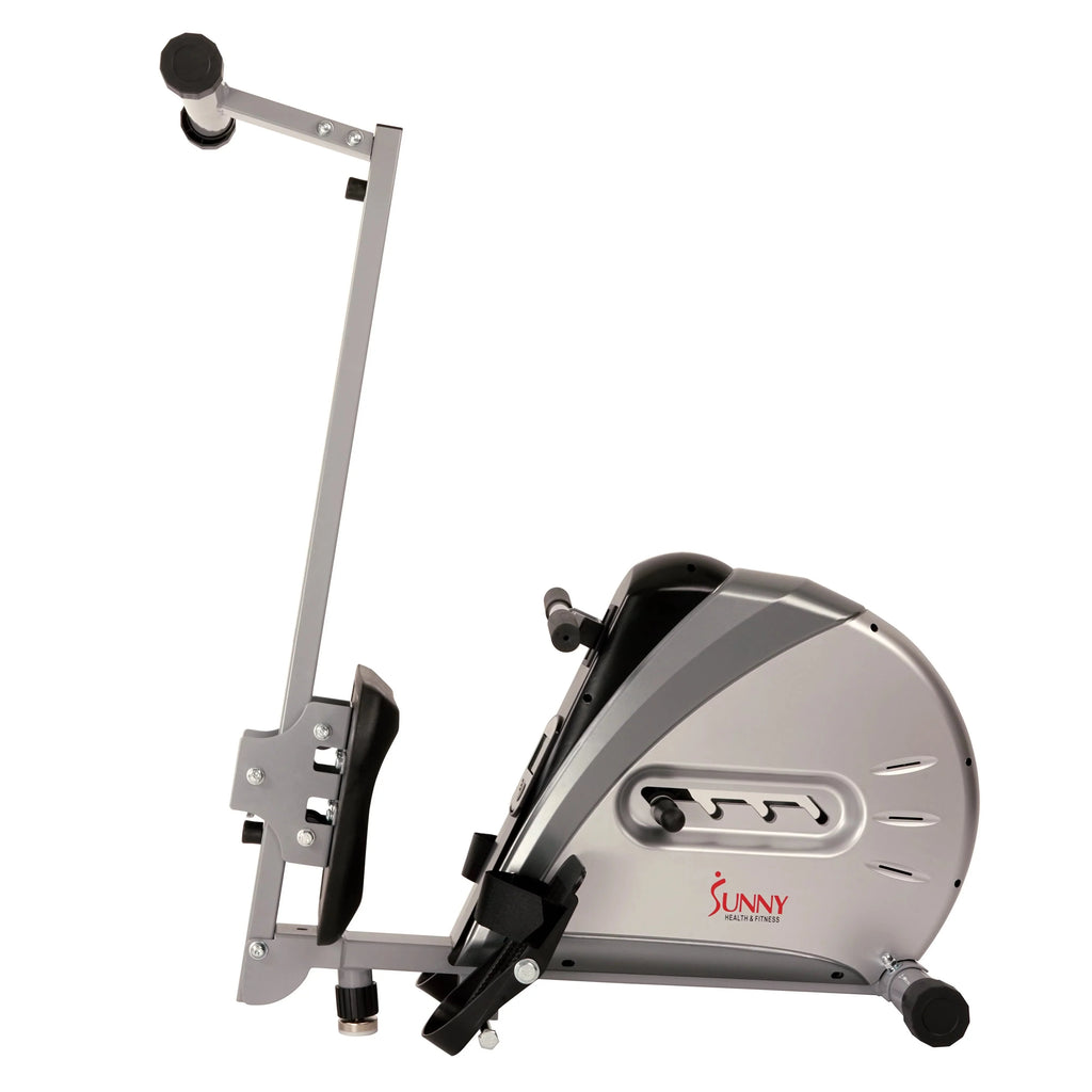 Sunny Health & Fitness Elastic Cord Rowing Machine Rower with LCD Monitor for Full Body Gym Workouts at Home Exercise, SF-RW5606