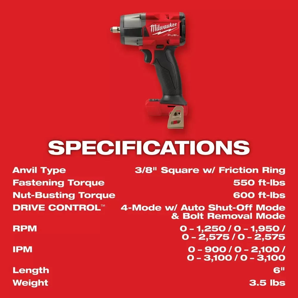 Milwaukee 3010-22 M18 FUEL 18V 1/2 HTIW - 3/8 MTIW Automotive Combo Kit