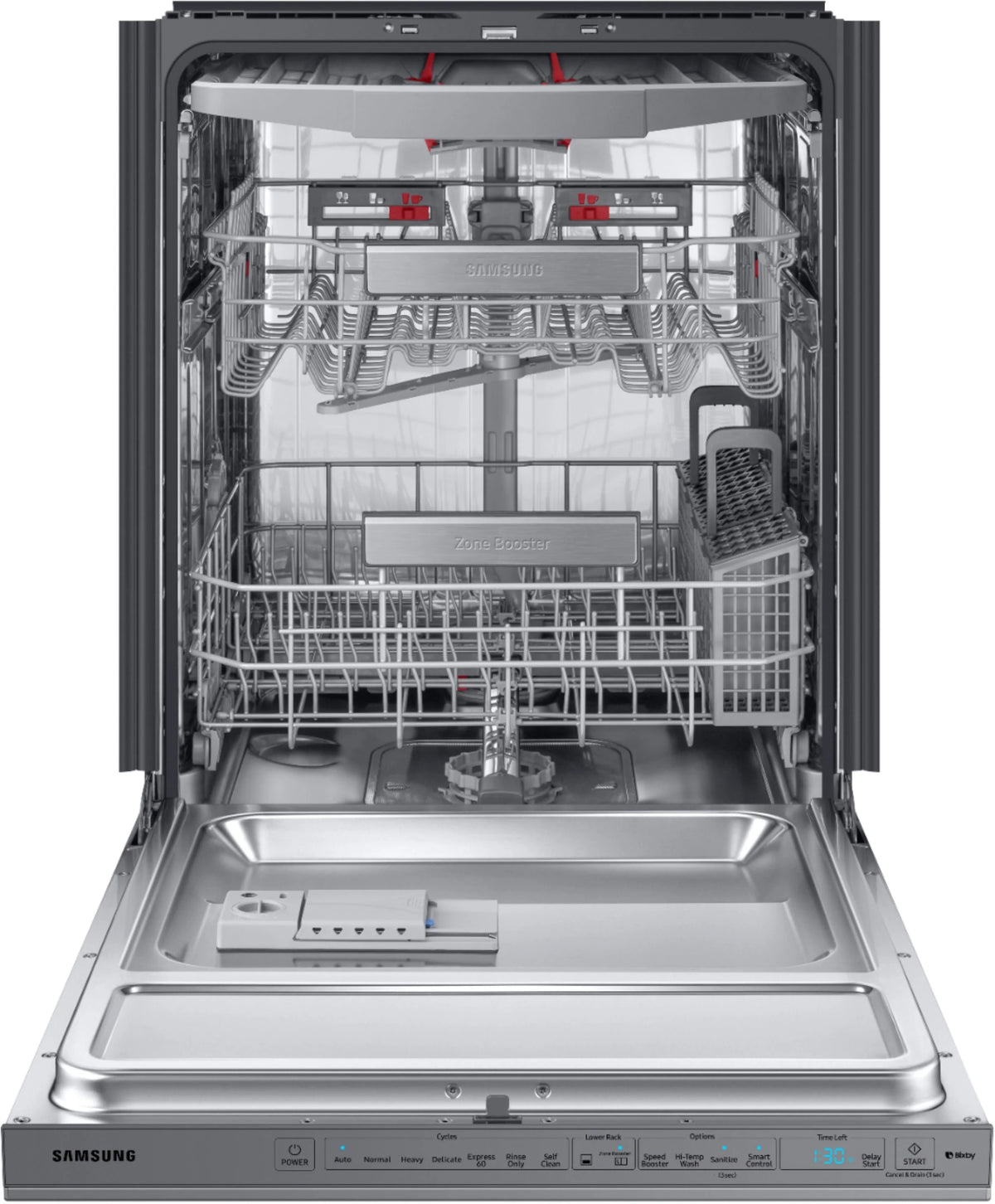 Samsung - Linear Wash 24 Top Control Built-In Dishwasher with AutoRelease Dry, 39 dBA - Stainless steel