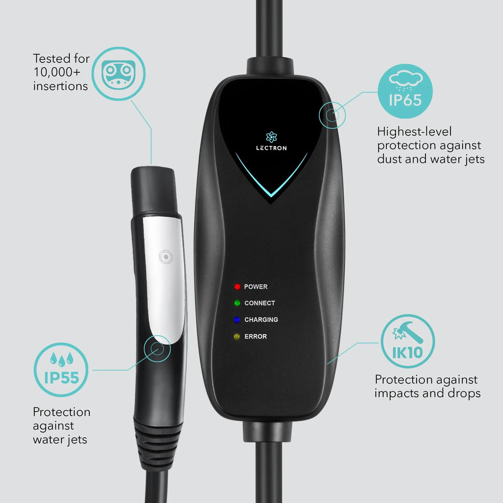 Lectron Level 1 Portable 15 Amp (110V) Electric Car Charger for Tesla X/Y/3/S EVs with NEMA 5-15 Plug
