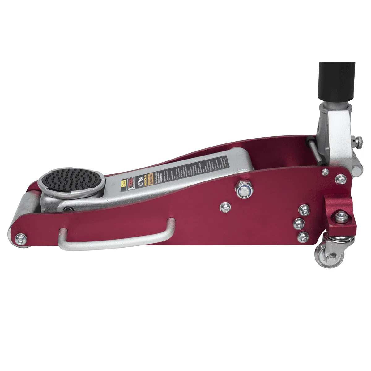 K Tool International 63094 1.5 Ton Low Profile Service Floor Jack for Garages, Repair Shops, and DIY, 3,000 lbs. Capacity, Aluminum/Steel Hybrid, Hydraulic Lifting Range 3.15 - 14, Red/Silver
