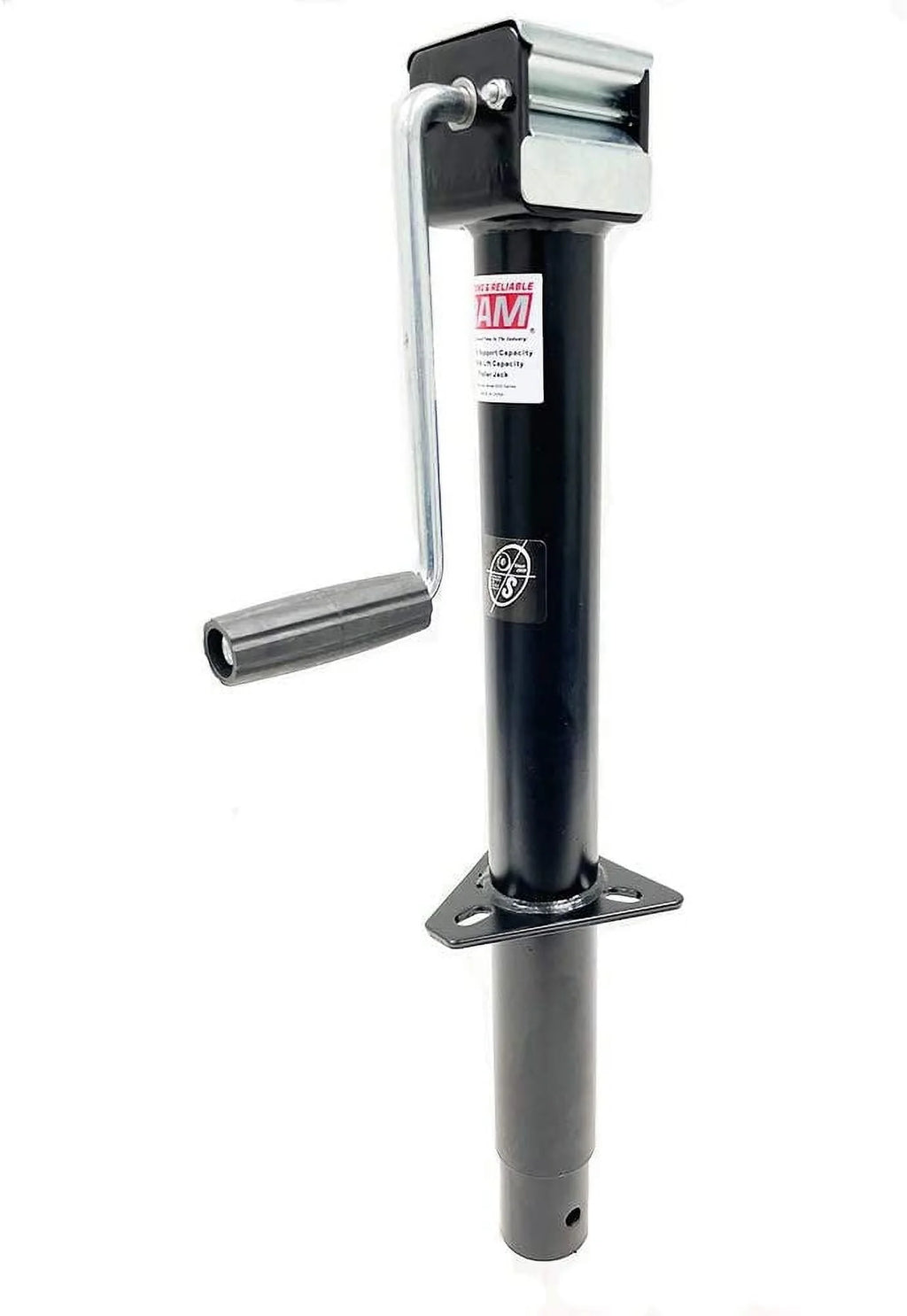 Southwest Wheel 5,000 lbs Side Wind RAM A-Frame Trailer Jack w/ Zinc Round Tube Foot Plate