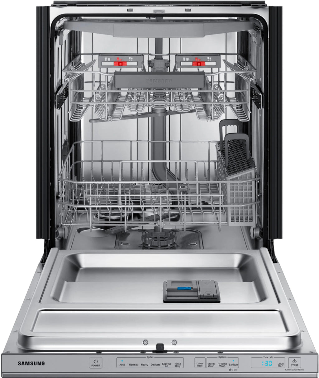 Samsung - StormWash 24 Top Control Built-In Dishwasher with AutoRelease Dry, 3rd Rack, 42 dBA - Stainless steel