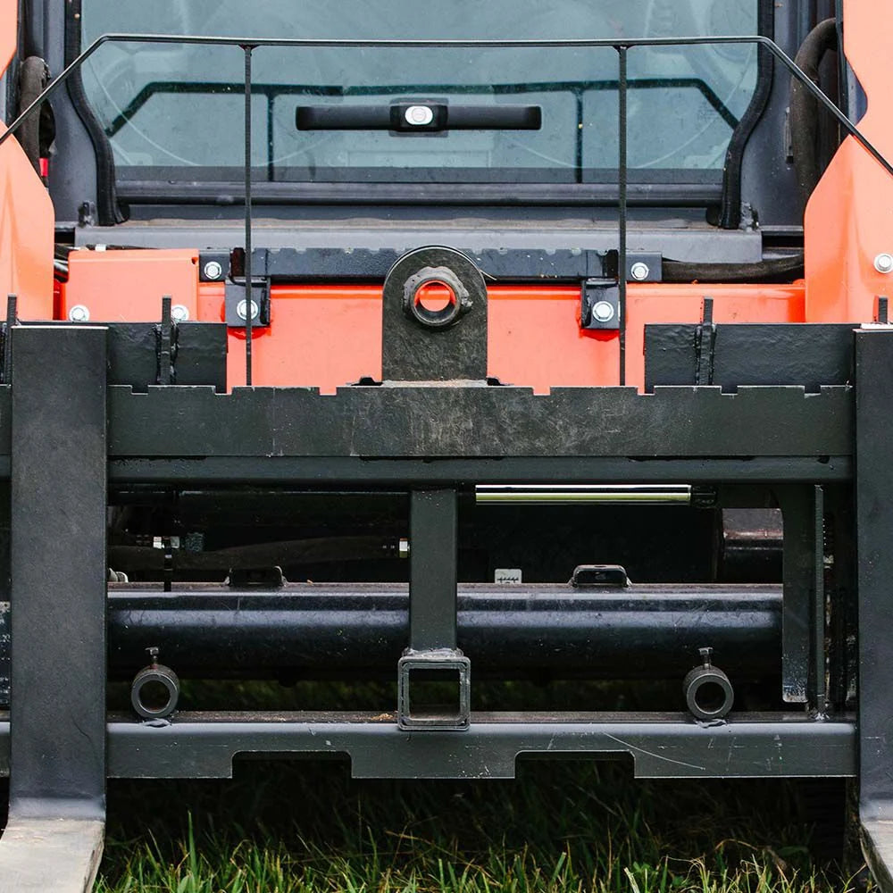 Titan Attachments Standard Series Pallet Fork Frame, Quick Tach Connection for Skid Steers, Tractors, Optional Pallet Fork Blades, Hay Spear Sleeves Included, 2 Receiver Hitch, Rated 4,000 LB