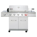 Royal Gourmet GA5404S Deluxe Stainless Steel 5-Burner Gas Grill with Rotisserie Kit, Sear Burner, and Side Burner, 64,000 BTU Cabinet Style Gas Grill, Silver