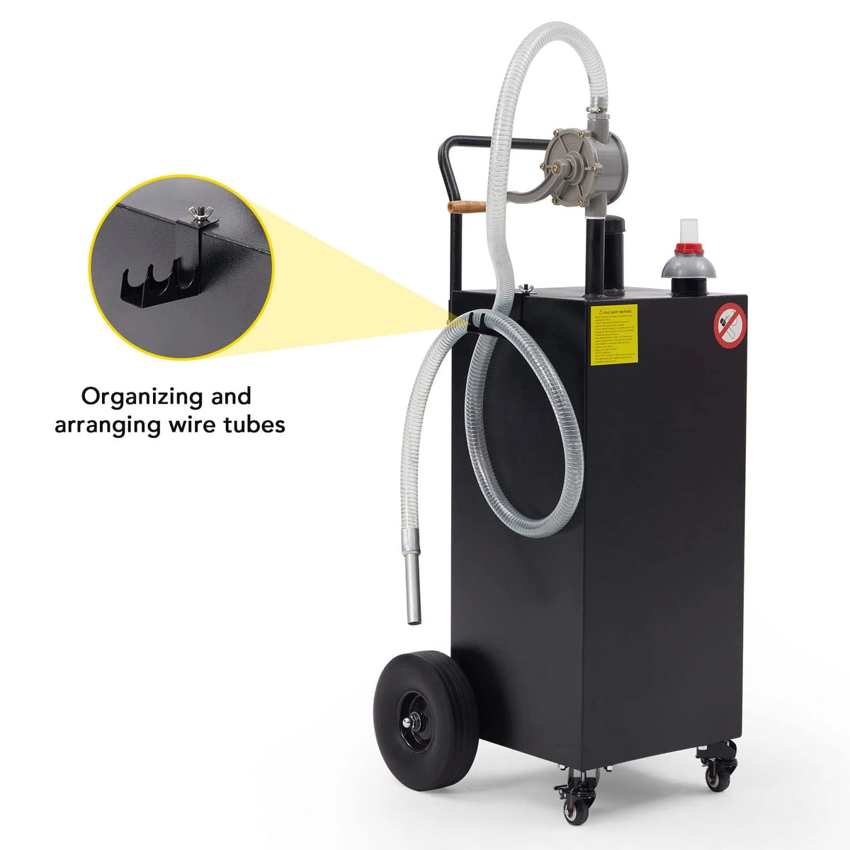 HA-EMORE 30 Gallon Portable Gas Caddy Fuel Storage Tank Gasoline Derv Fuel with 2 Wheels for Car,Boat, Motorcycle, Lawnmower, ATV