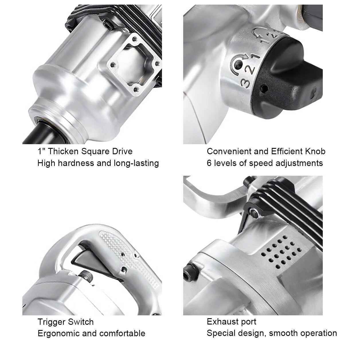 Goplus Heavy Duty 1 Air Impact Wrench Gun Long Shank Commercial Truck Mechanics w/Case