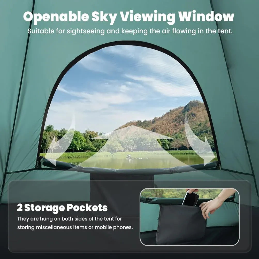 Oasser Pickup Truck Tent Truck Bed Tent for Camping Tent with Rainfly Waterproof PU2000mm 210D 5.5'-6' Double Layer for 2 Person Carrry Bag Storage Pocket Spare Fiberglass Pole Green