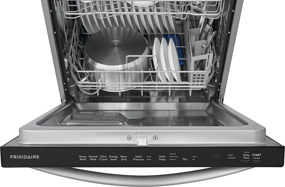 Frigidaire - 24 Top Control Built-In Dishwasher with Stainless Steel Tub, 3rd Rack, 49 dBA - Stainless steel
