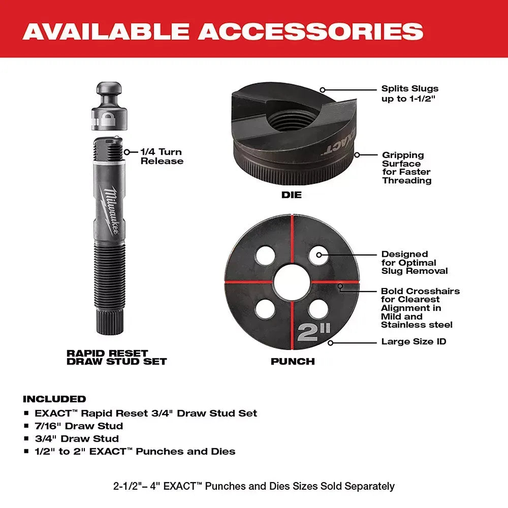 Milwaukee 2677-21 M18 18V FORCE LOGIC 6T Knockout Tool Kit w/ 1/2 - 4 Capacity