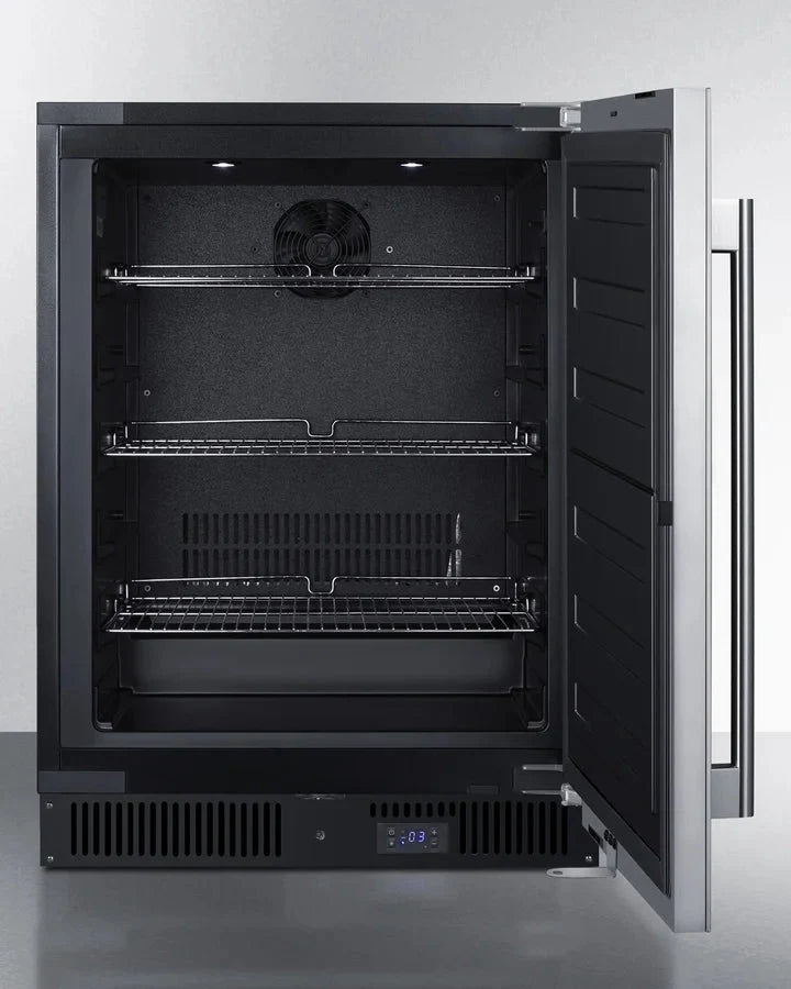 24 Wide Built-In All-Freezer, ADA Compliant, Stainless Steel/Black
