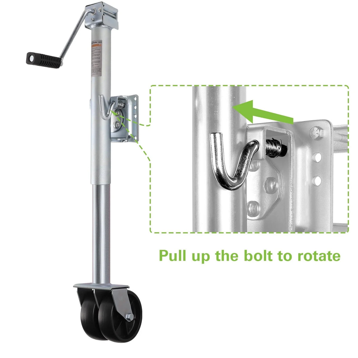 Weize Trailer Jack, Heavy Duty Swivel Boat Trailer Jack with Dual Wheels, 2000 lbs, 14 Lift