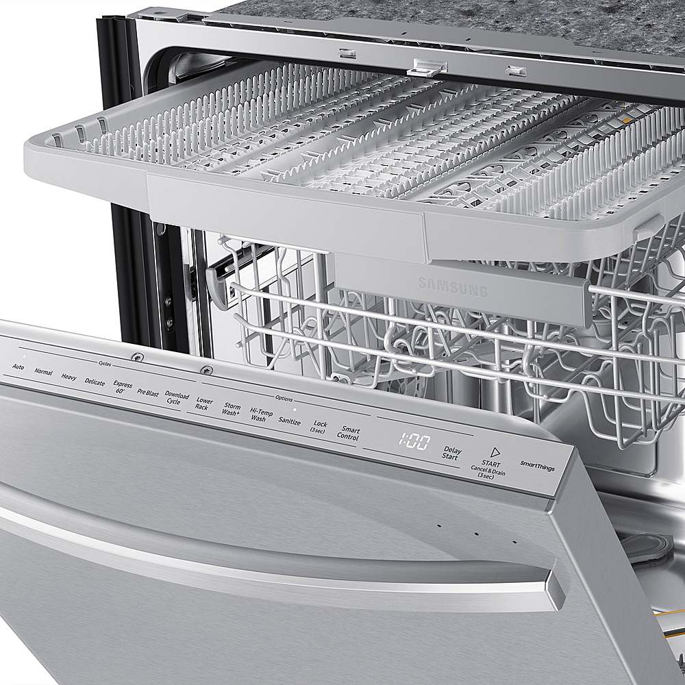 Samsung - Smart 44dBA Dishwasher with StormWash+ - Stainless steel