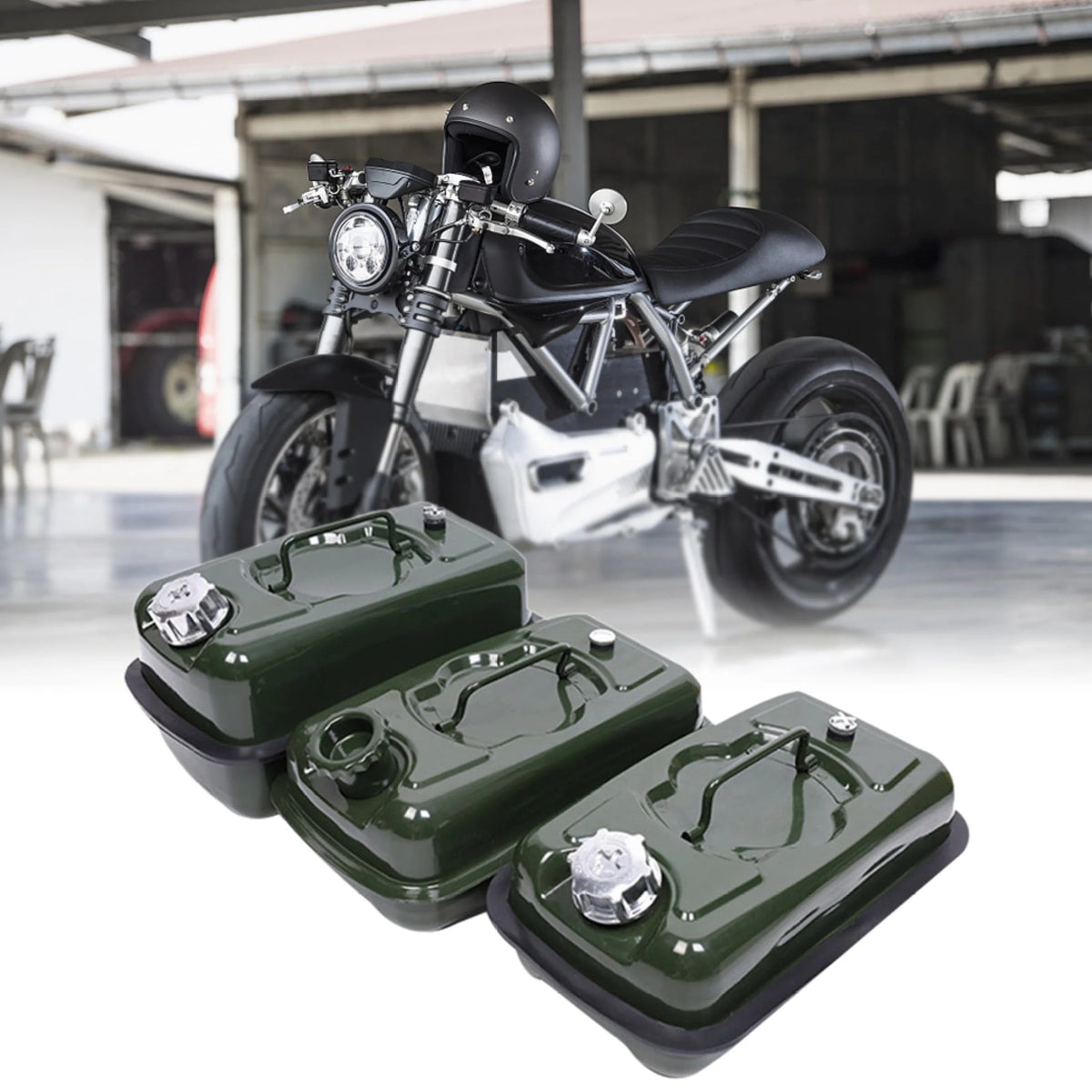 EUBUY 3L Metal Jerry Can with Iron Cap Motorcycle Canister Holder Storage Tank with Handle for Water Petrol Oil Water Alcohol