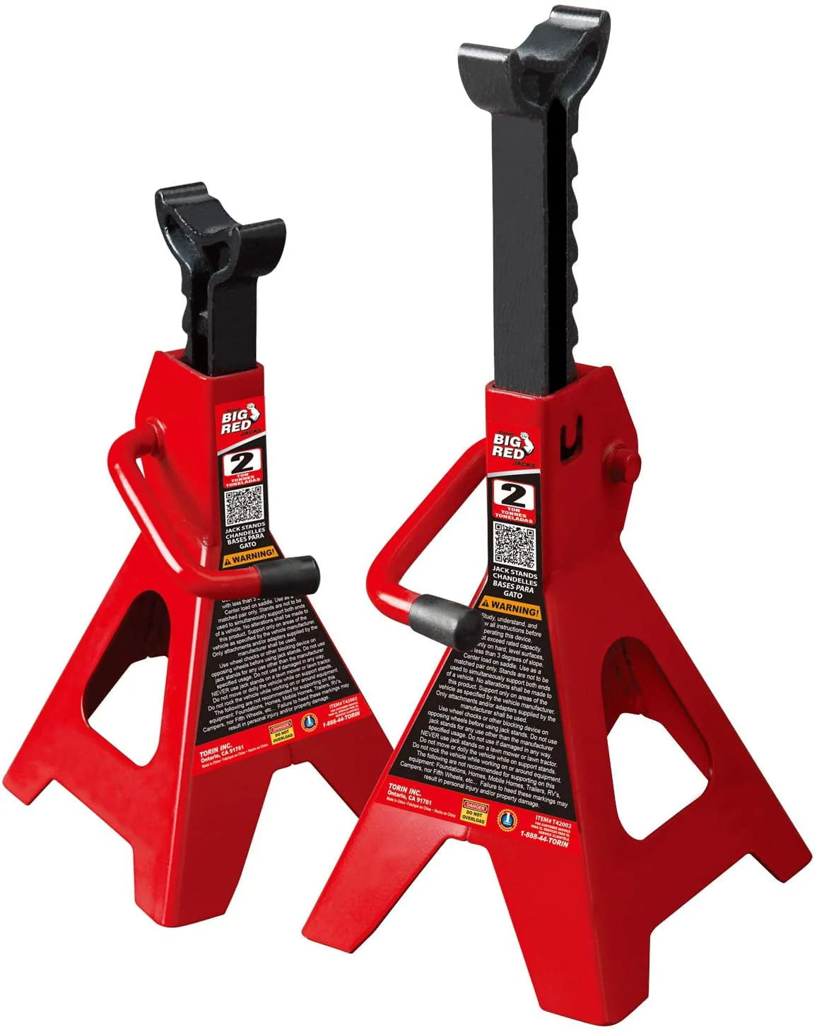 BIG RED Hydraulic Trolley/Floor Jack Combo with 2 Jack Stands 2 Ton ,Red, W8201