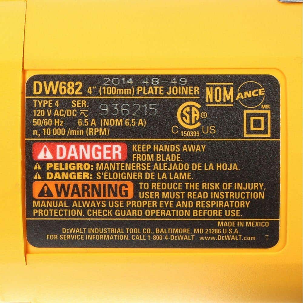 6.5 Amp Heavy Duty Plate Joiner Kit DW682K