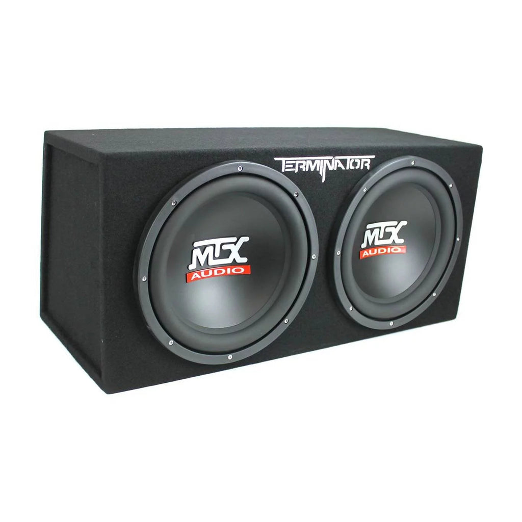 MTX TNE212D 12 Subwoofer (2 Pack) + Monoblock Amplifier (2 Pack) + Amp Wire Kit