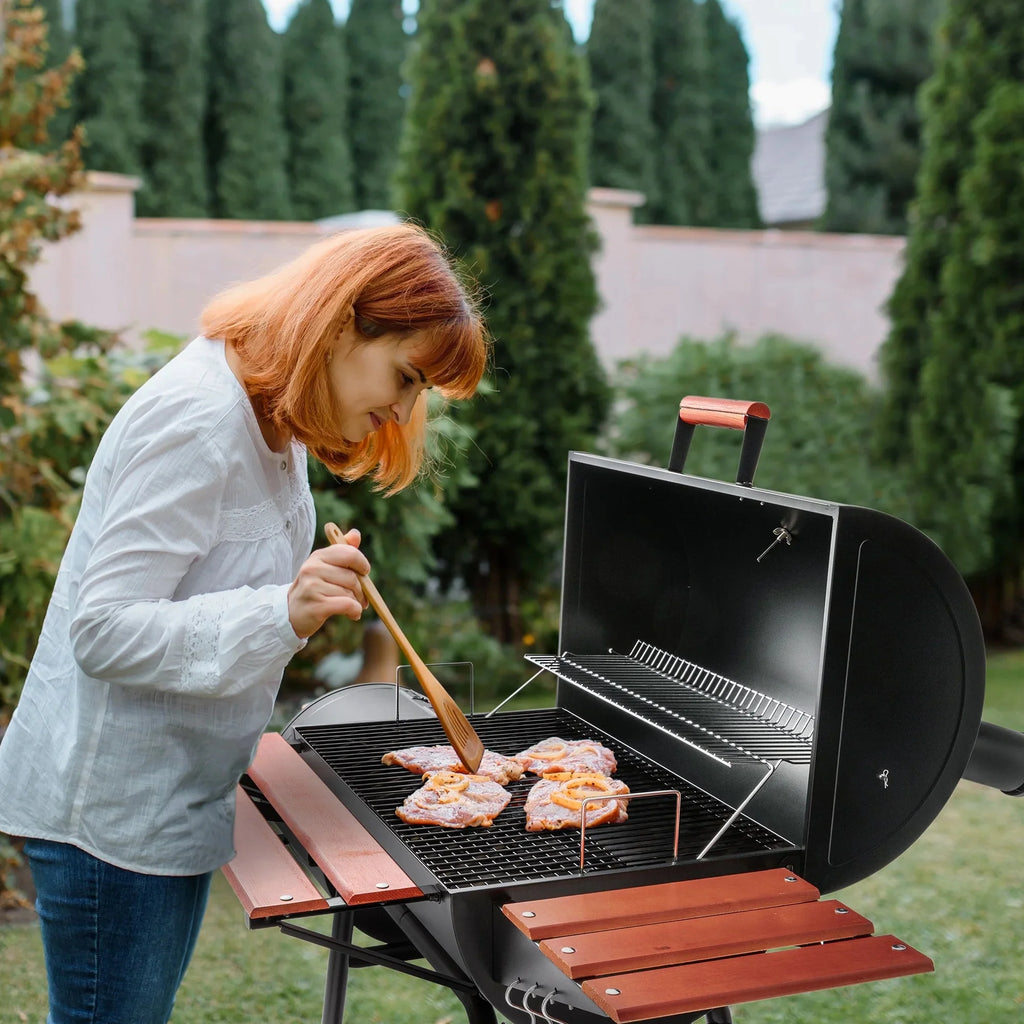 Royal Gourmet CC1830W 30 Barrel Charcoal Grill with Offset Smoker