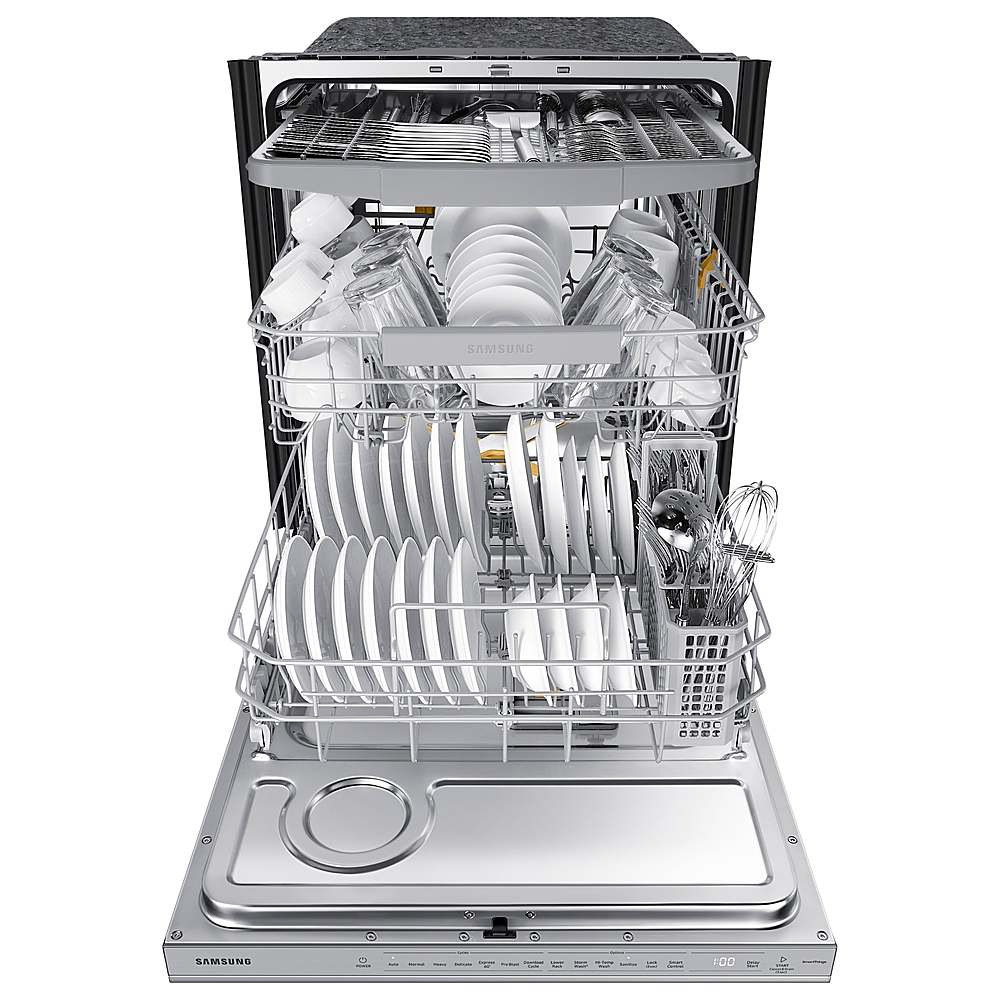 Samsung - Smart 44dBA Dishwasher with StormWash+ - Stainless steel