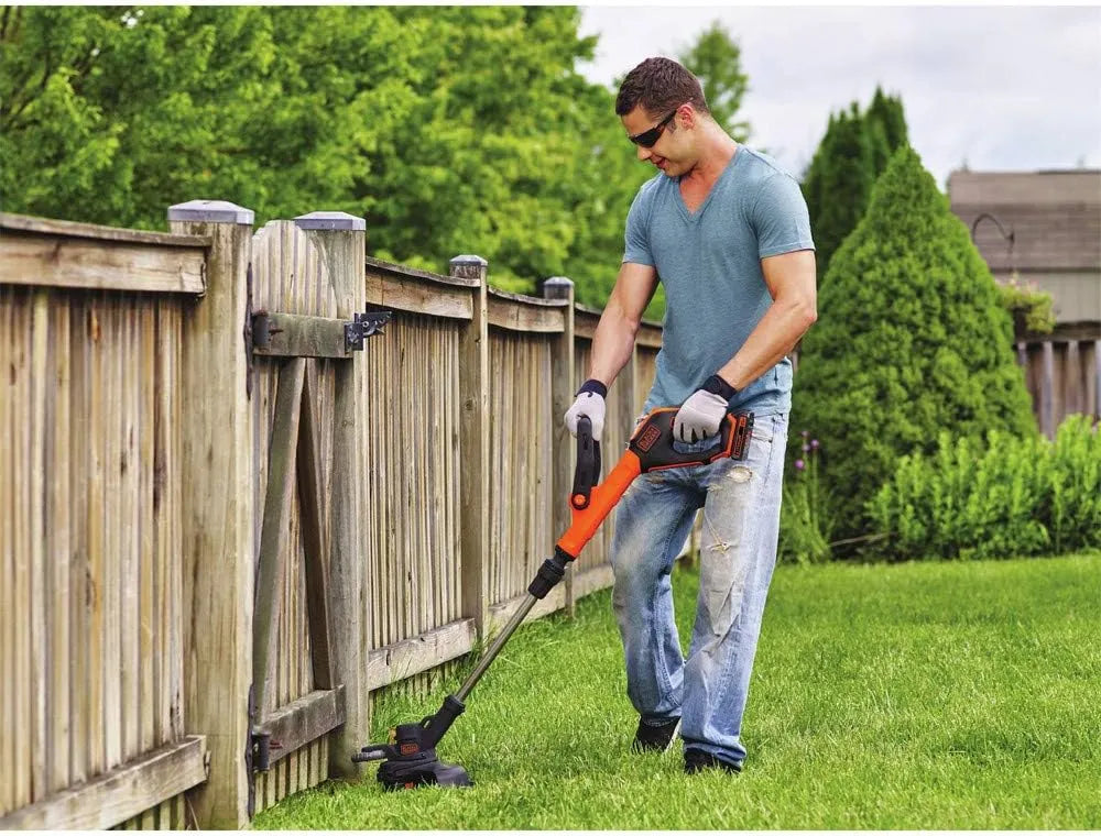 BLACK+DECKER 20V MAX Cordless String Trimmer and Edger with Spool, Battery and Charger Included, 2 Speed, 12 Inch (LST522)