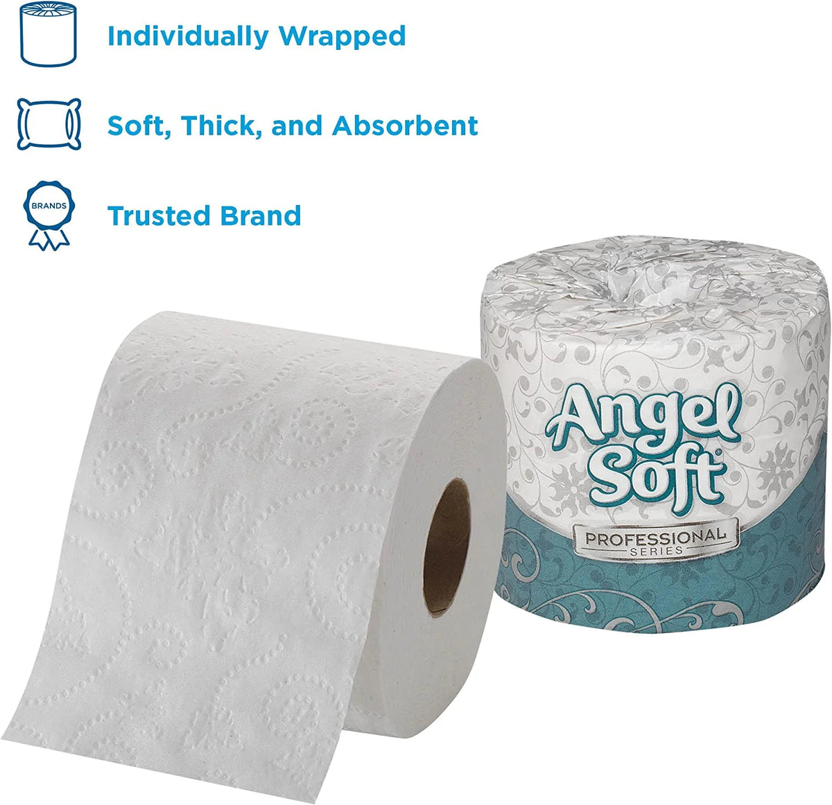 Georgia Pacific Angel Soft ps 16880 White 2-Ply Premium Embossed Bathroom Tissue， 4.05 Length x 4.0 Width (Case of 80 Rolls， 450 Sheets Per Roll)