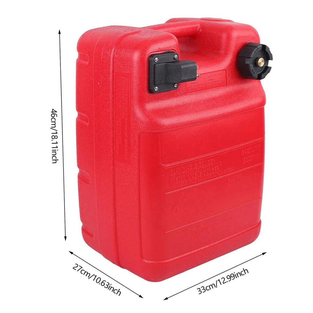 Portable Boat Outboard Fuel Tank, 24L 6 Gallon Marine Outboard Motor Fuel Tank, Anti-Static, Anti-Aging, External Interface, Plastic Fuel Tank for Inflatable Boat, Dinghy, Canoe or Kayak (Red)