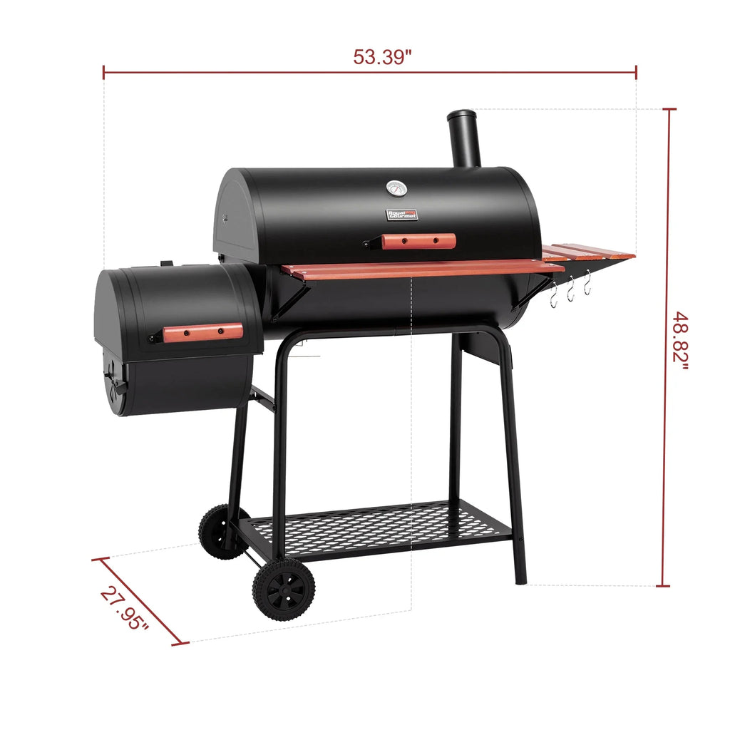 Royal Gourmet CC1830W 30 Barrel Charcoal Grill with Offset Smoker