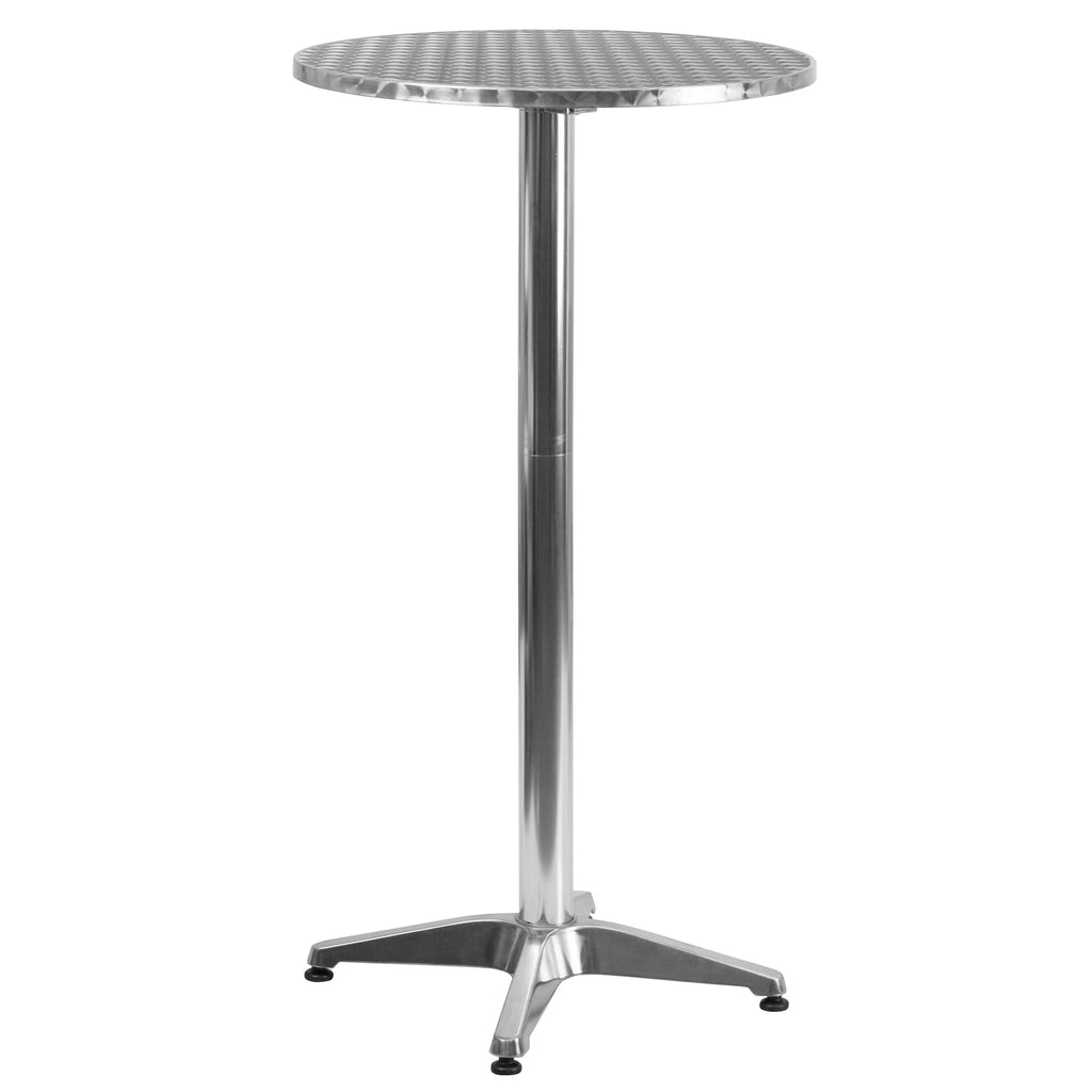 Flash Furniture 23.25 Round Aluminum Indoor-Outdoor Bar Height Table with Flip-Up Table
