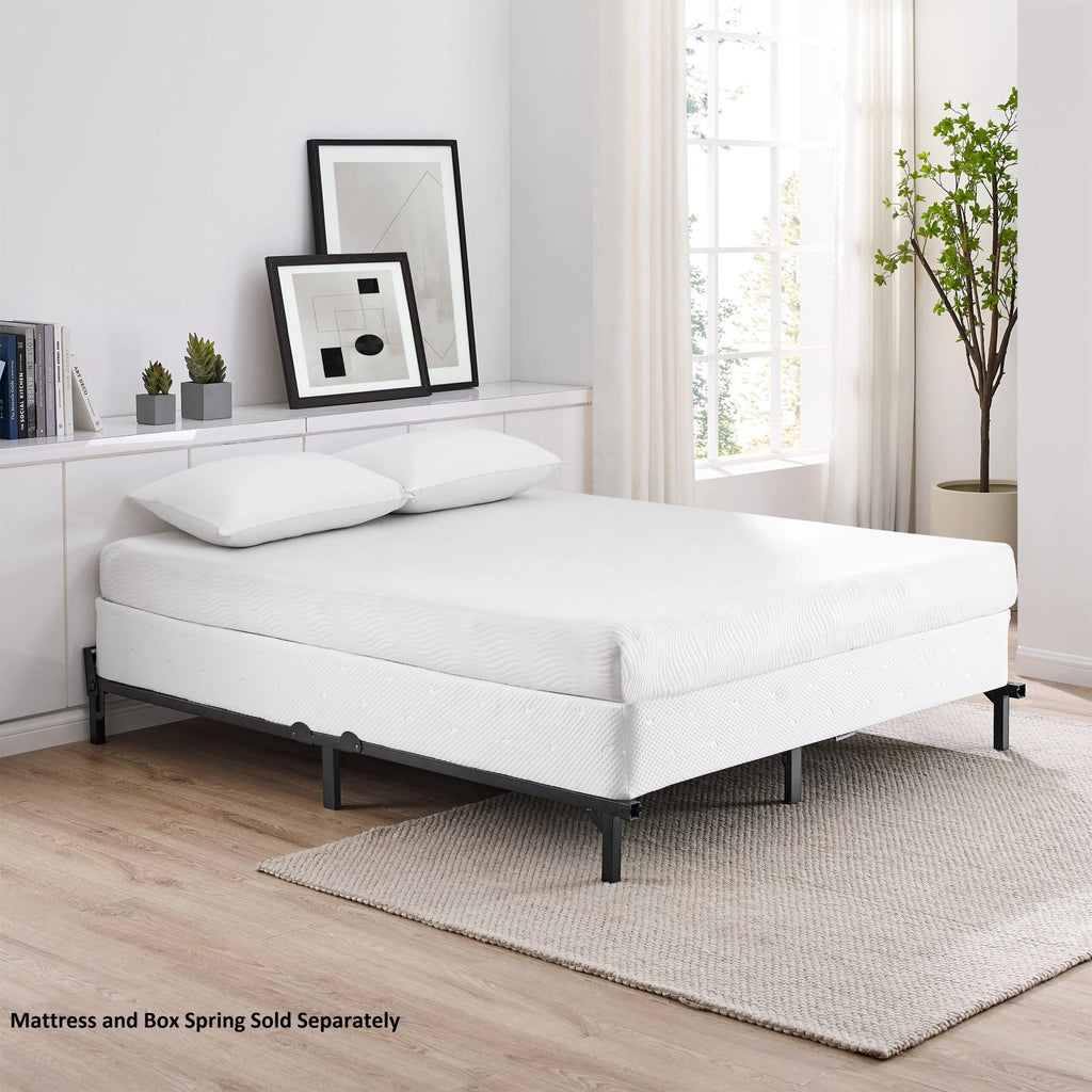 Mainstays 7 Adjustable Metal Bed Frame， Black， Adjusts Twin - Queen