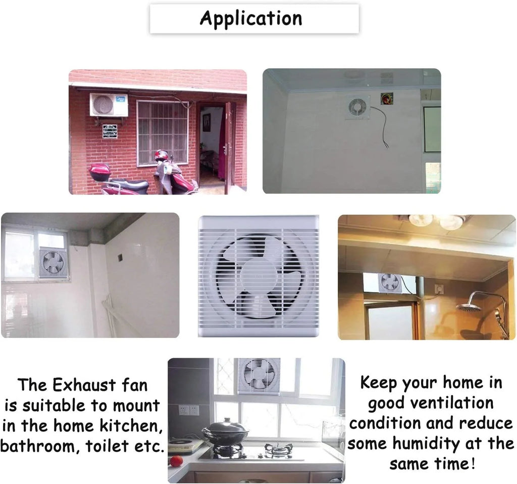 SAILFLO Exhaust Shutter Fan 8 Inch 300 CFM， 2 Direction Reversible Strong Airflow Ventilation Blower for Bathroom Attic Kitchen Window Basement， 8 Diameter Propeller - 12×12Panel