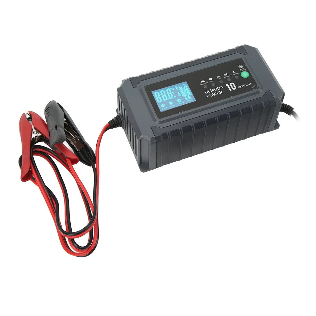 Smart Battery Charger Fully Automatic Intelligent Battery Charger Maintainer for 12V 24V EU Plug 220V