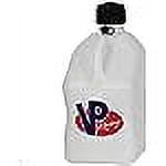 VP Racing Fuels Motorsport 5 Gallon Square Plastic Utility Jug White & 14 Inch Hose (2 Pack)