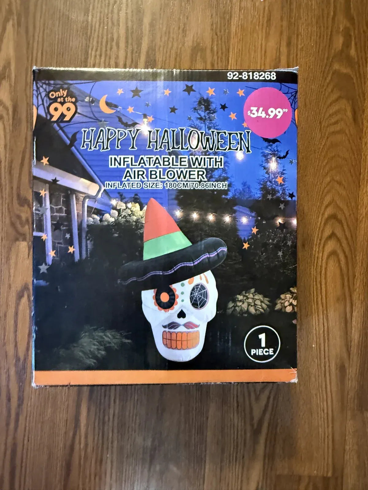 6' Inflatable Sugar Skull Halloween Dia De Los Muertos LED Outdoor Tested-WORKS