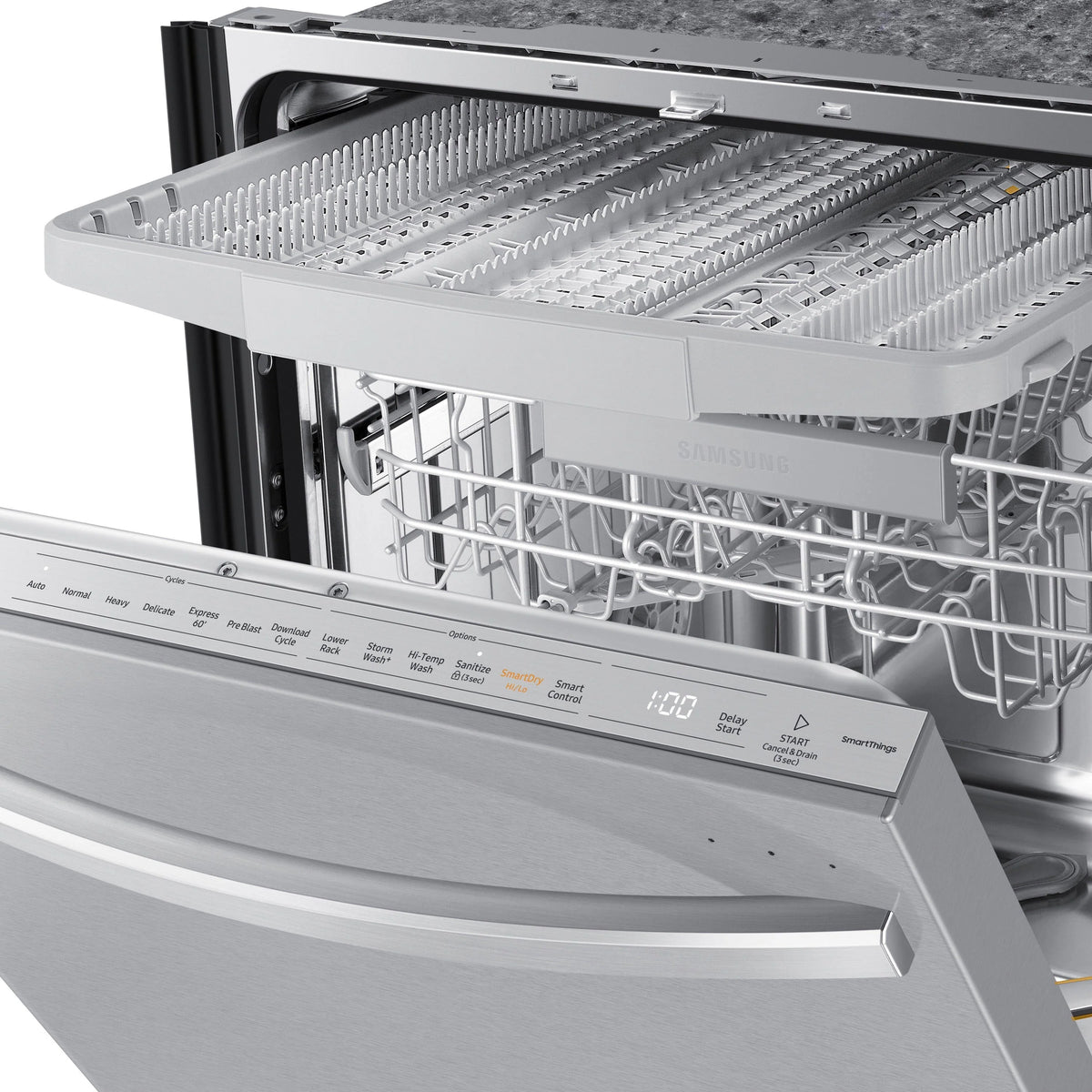 Samsung - Smart 42dBA Dishwasher with StormWash+ and Smart Dry - Stainless steel