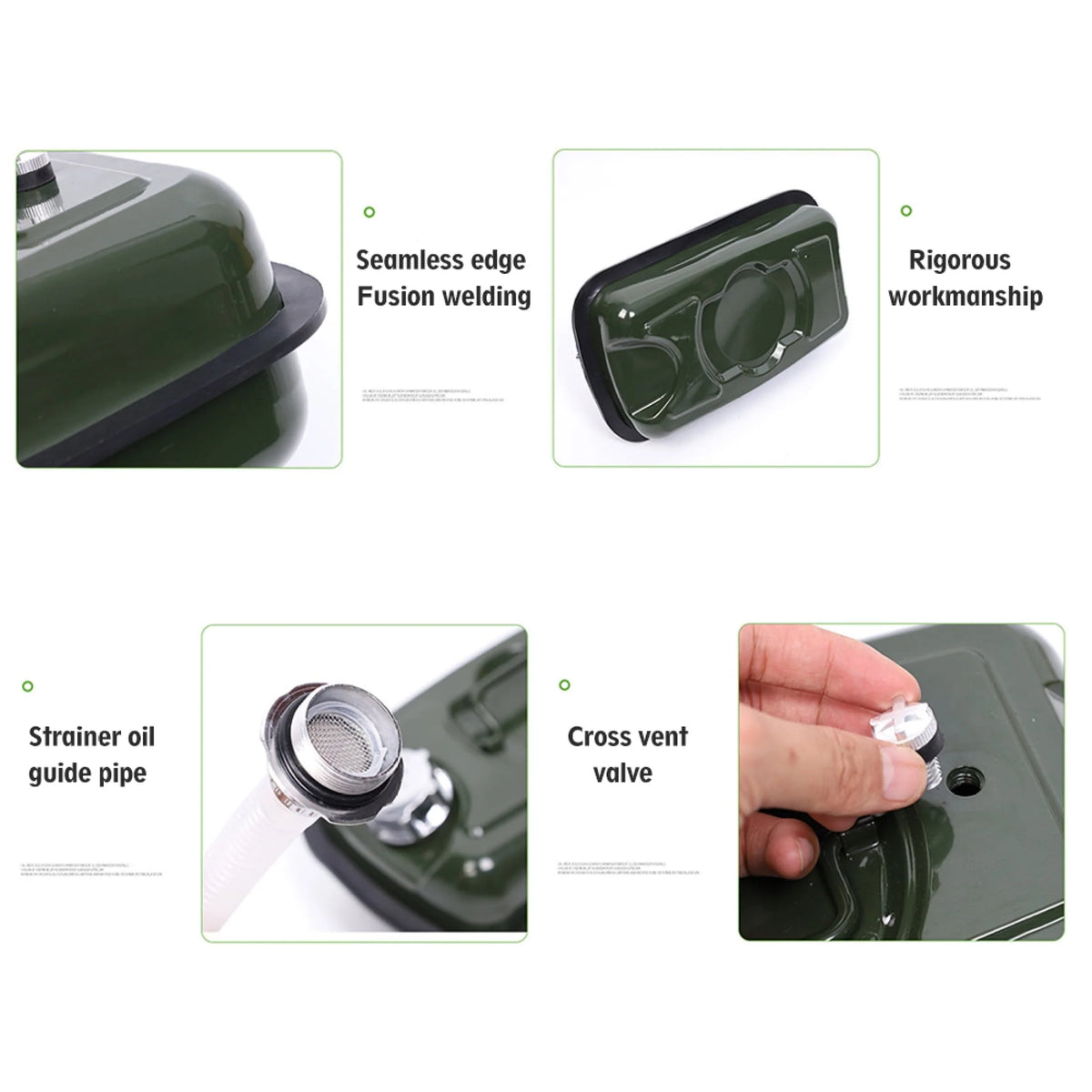 EUBUY 5L Metal Jerry Can 304 Stainless Steel Motorcycle Canister Holder Storage Tank with Handle for Water Petrol Oil Water Alcohol