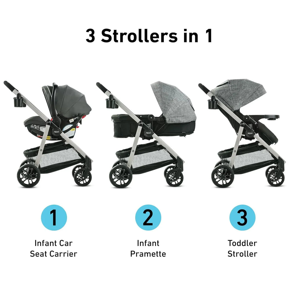 Modes Pramette Travel System | Stroller & Car Seat Combo | 3-In-1 Stroller Modes