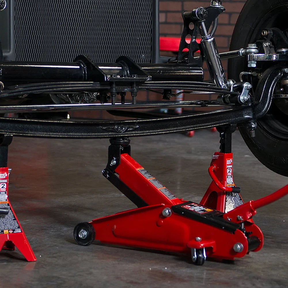 Big Red 2.5 Ton Hydraulic Steel Car Floor Jack with Blow Mold Carrying Storage Case,W8253S