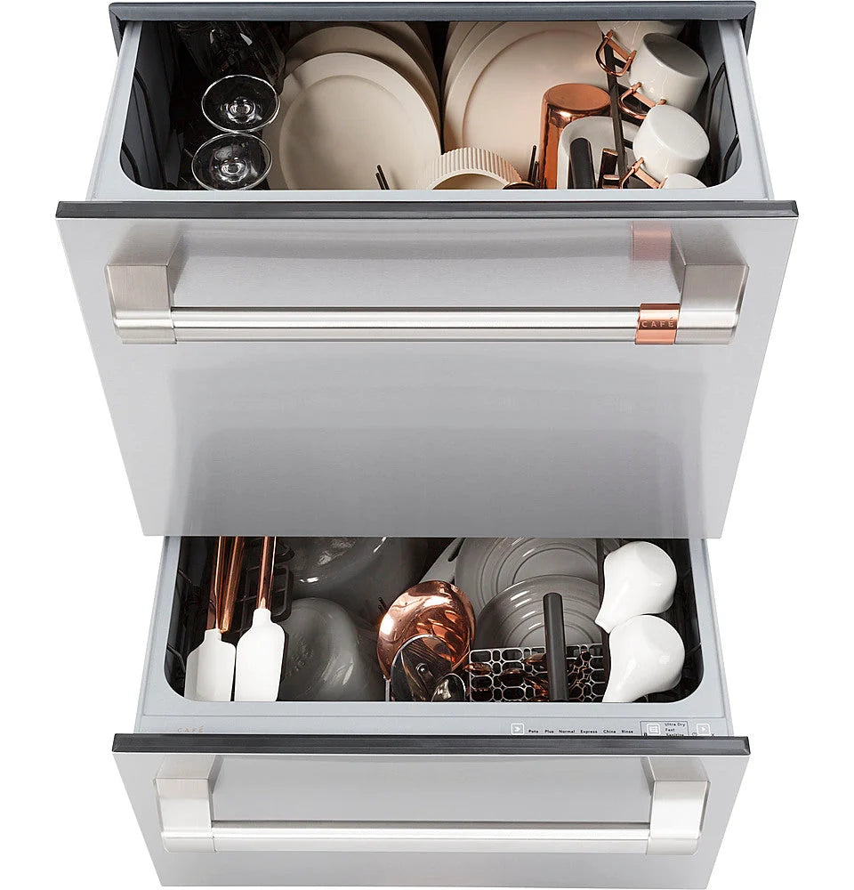 Café 24 Top Control Built-In Double Drawer Dishwasher - Stainless steel