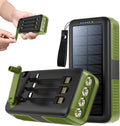 Solar Charger Power Bank 63200mAh, Portable Charger with Dual Outputs & Dual Inputs 4 LEDs Flashlight, Hand Crank Power Bank Fast Charging Battery Pack for Outdoor Camping Survival Gear