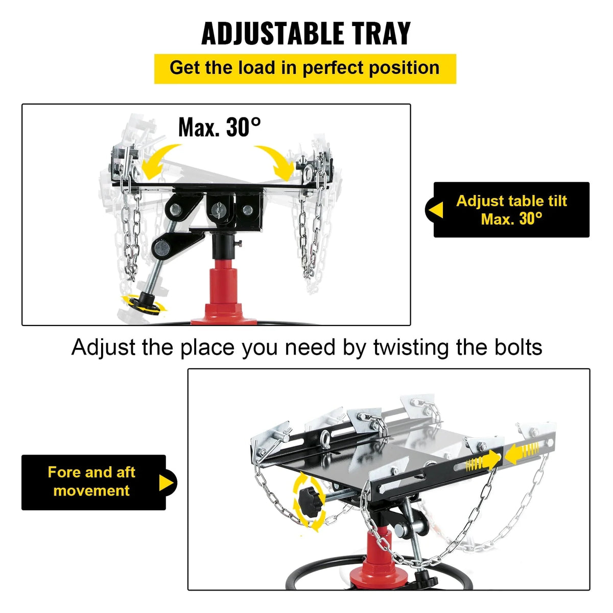 BENTISM Transmission Jack 1322 lbs 2-Stage Hydraulic High Lift Vertical Telescopic