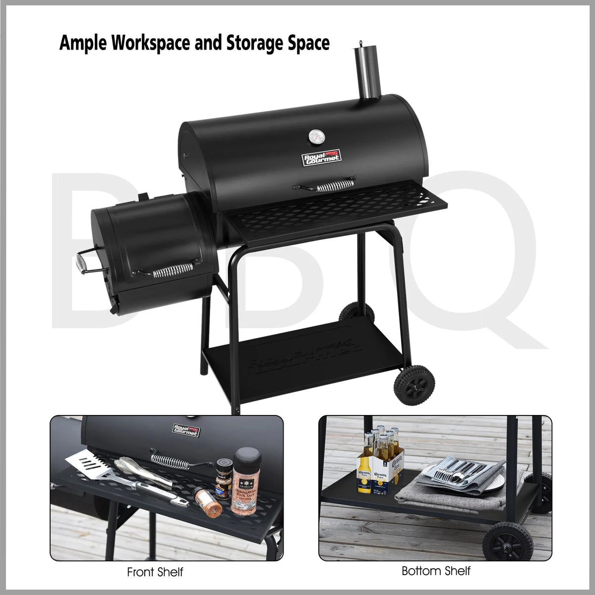 Royal Gourmet 30 CC1830F Charcoal Grill with Offset Smoker