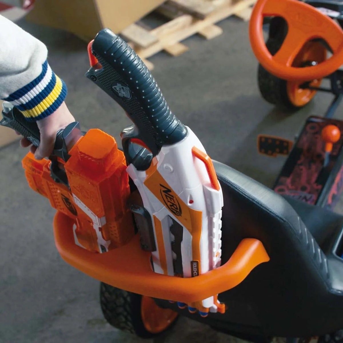 Nerf Battle Racer Ride-on Pedal Go-Kart for Boys and Girls, Multi-color