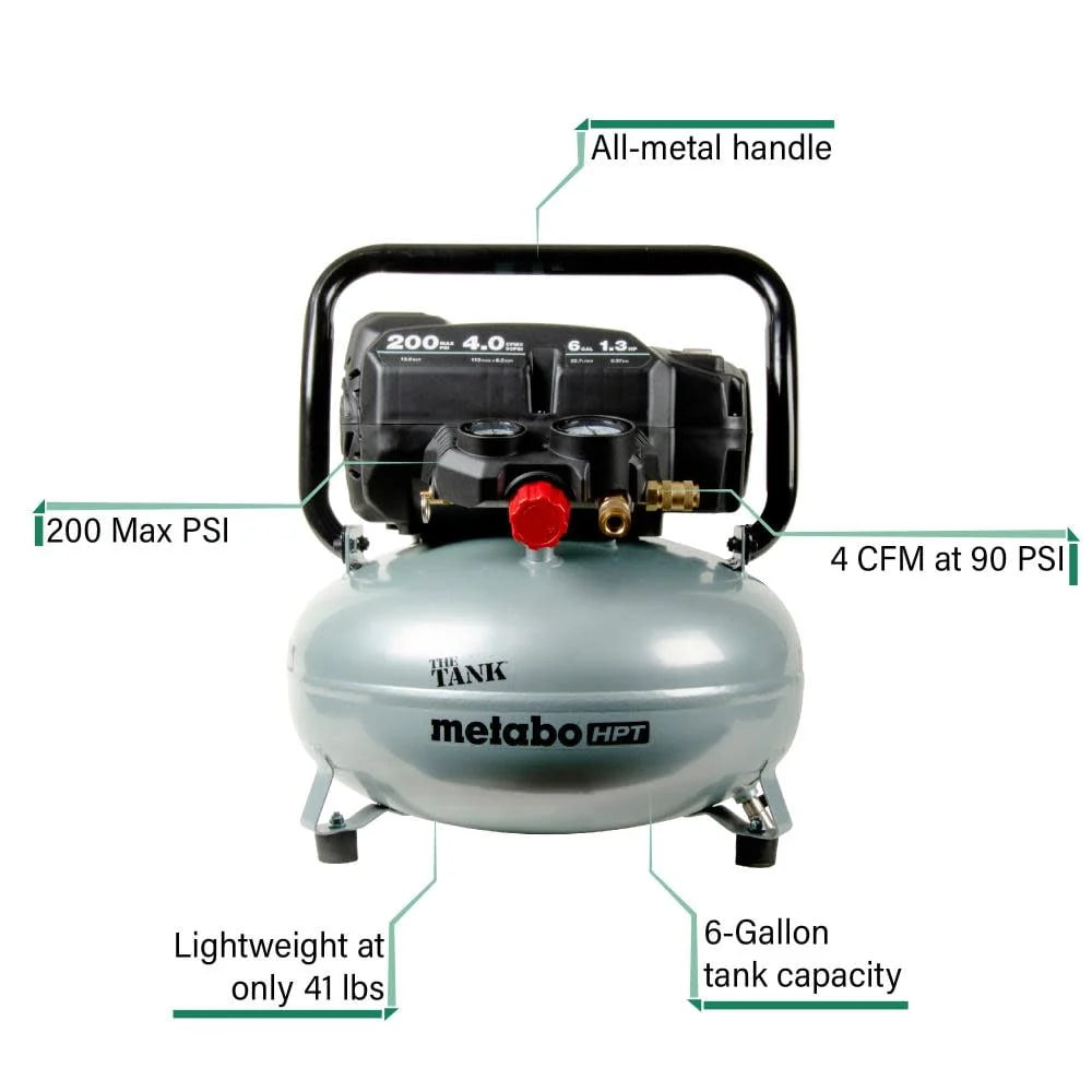 Metabo Hpt The Tank 6 Gallon 200 Psi Job Site Compressor