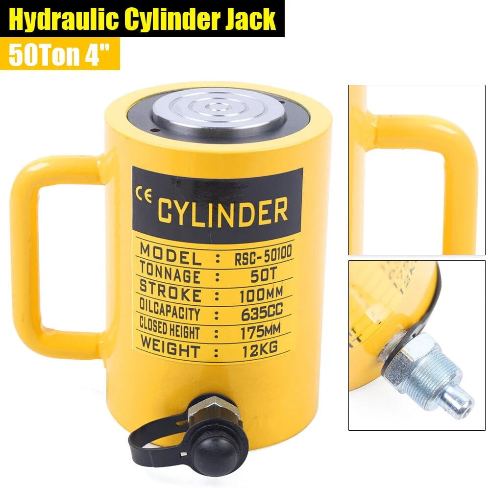 50-Ton 4Stroke Hydraulic Cylinder Jack Single Acting Lifting Ram 635CC Cylinder