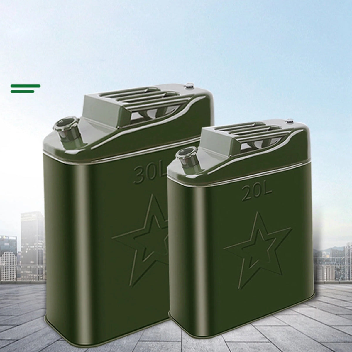 MoreChioce 20 Litre Metal Jerry Can Car Canister Holder Storage Tank with 3 Handles for Water Petrol Oil Water Alcohol